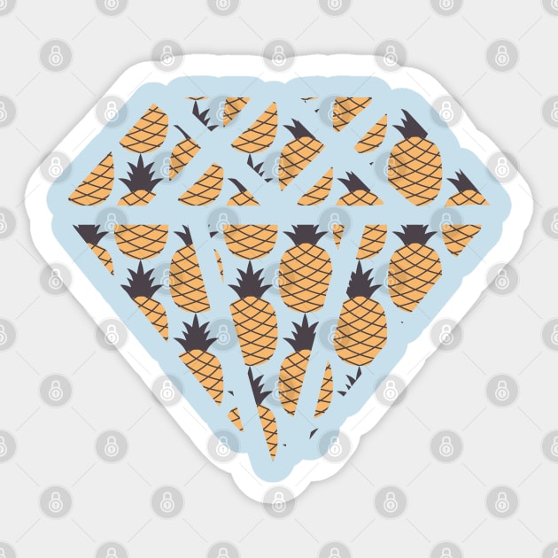 Pineapple Pattern Diamond Sticker by LittleMissy